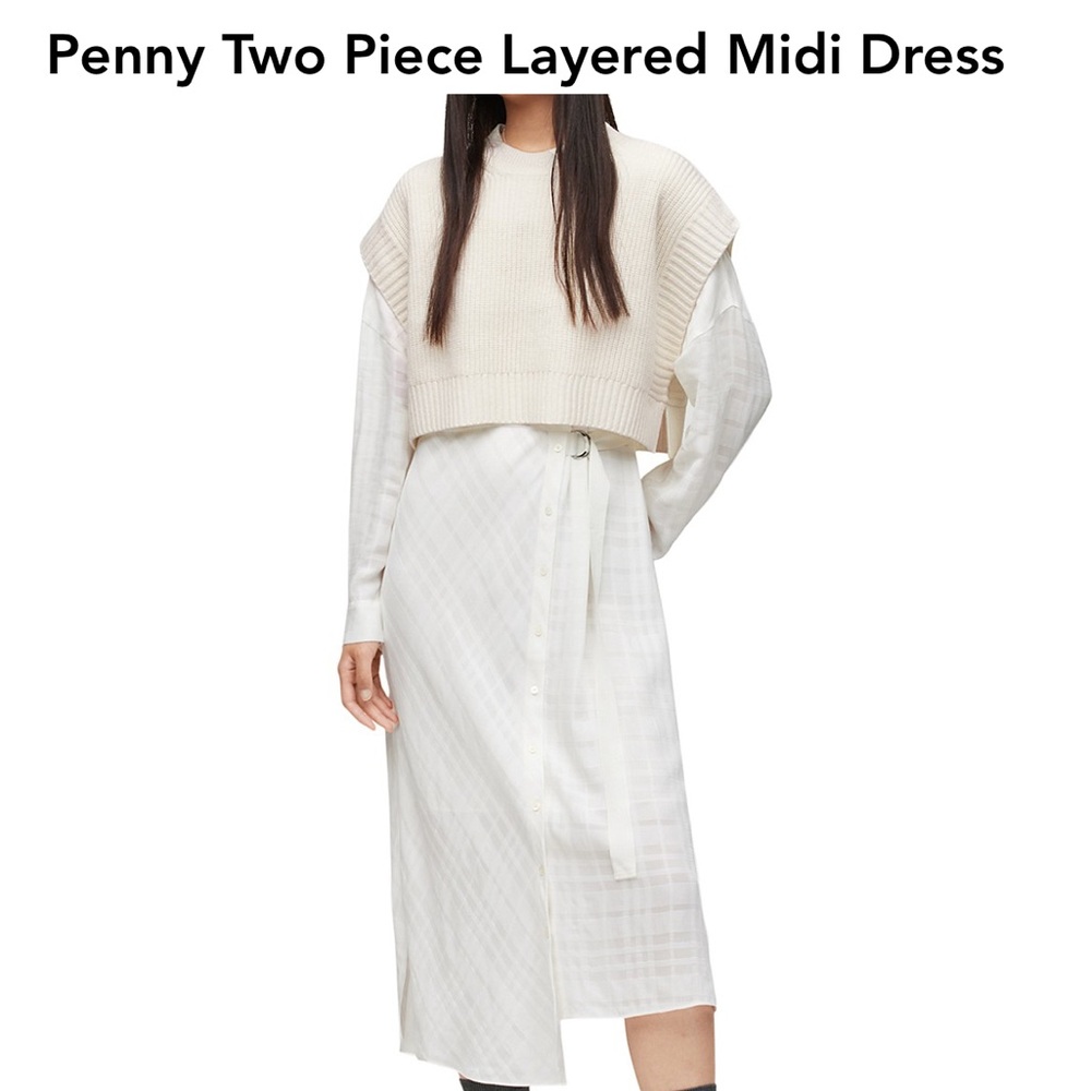 Allsaints Penny Midi 2 piece dress Size L EUC